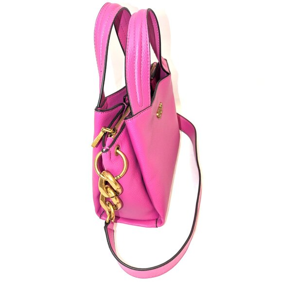 Guess | Zed Pebbled Small Girlfriend Carryall Purse in Fuchsia Pink | One Size - Picture 4 of 13